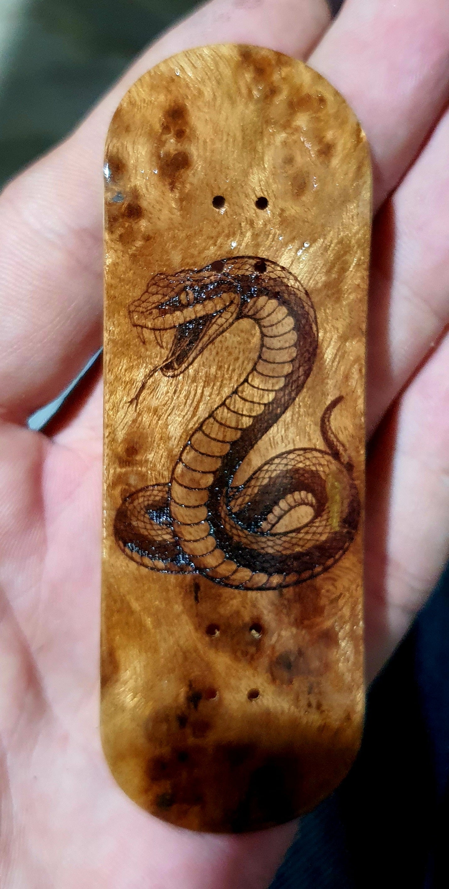 Saigon Skateboards "Burl Snake" 32mm Fingerboard Deck
