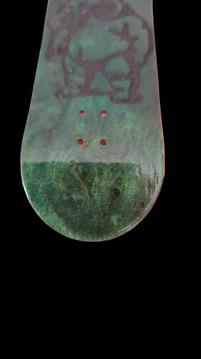 Saigon Skateboards "Invasion" 34mm Green Burl Fingerboard Deck