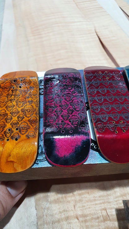Cosa Nostra Handmade 5-Ply Fingerboard - Monkey Army Yellow Boxy Shape Maple, Mahogany & Engineered Veneer NFC Enabled