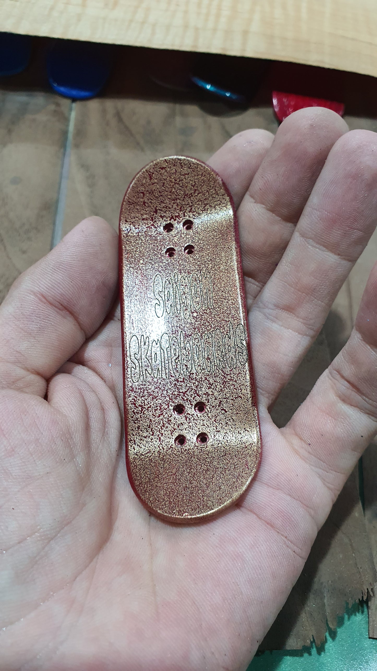 Saigon Skateboards "Dogs" Fingerboard Deck – 5-Ply Canadian Maple 33.3mm Popsicle Medium Concave