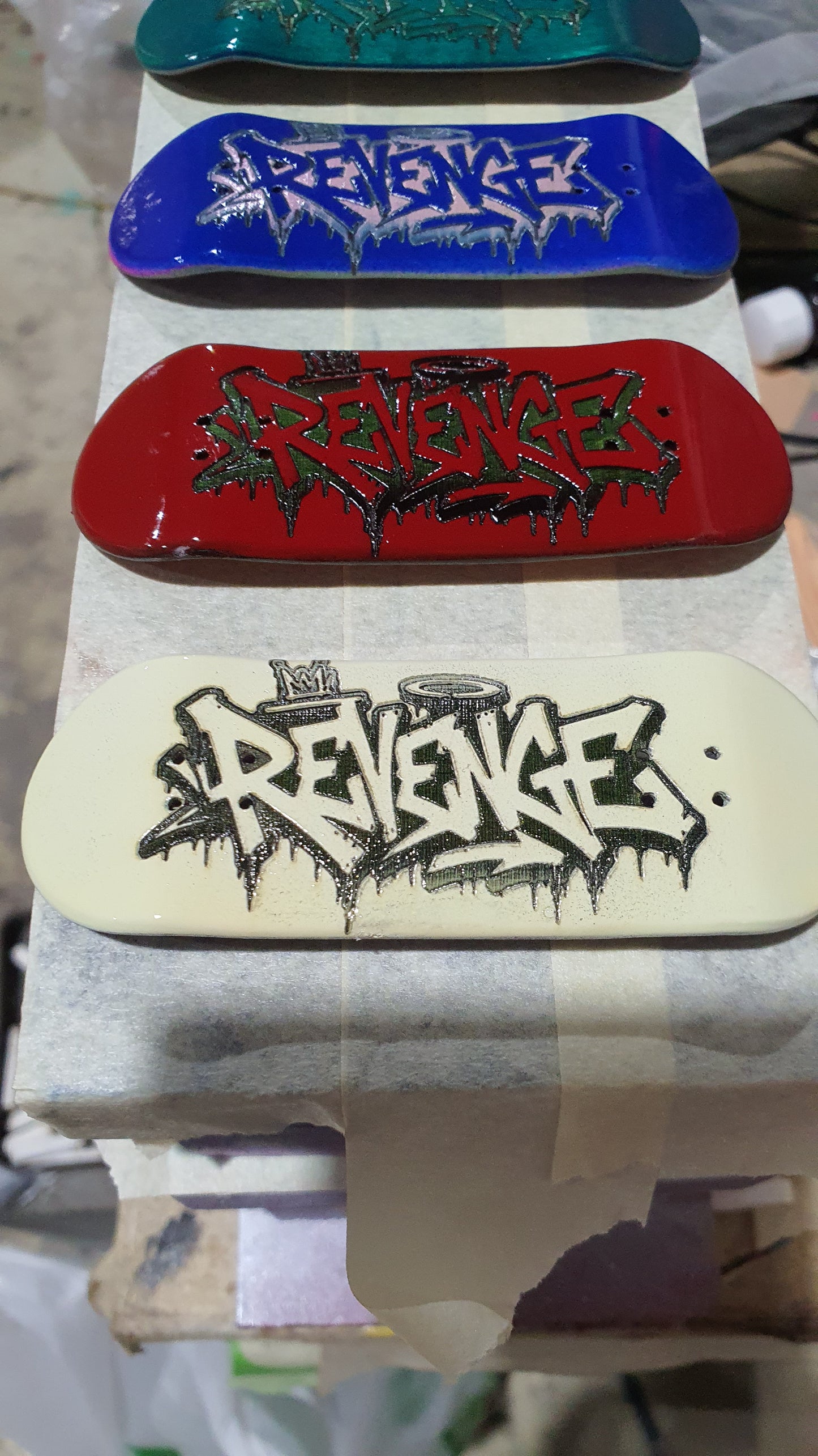 Revenge "Sleep with the fishes" 5-ply Canadian Maple Fingerboard Deck 33mm | Saigon Skateboards