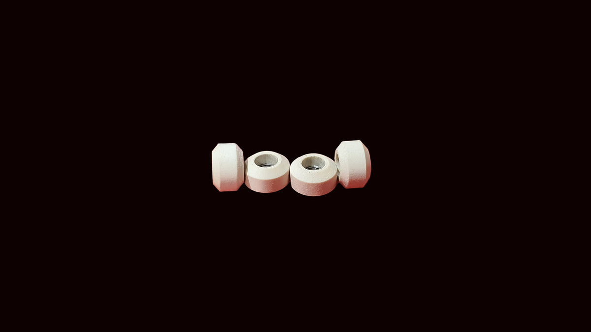 Saigon Skateboards Hybrid Ceramic Fingerboard Wheels, CNC 8x5.5mm, Ivory