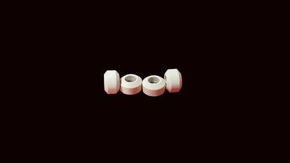 Saigon Skateboards Hybrid Ceramic Fingerboard Wheels, CNC 8x5.5mm, Ivory