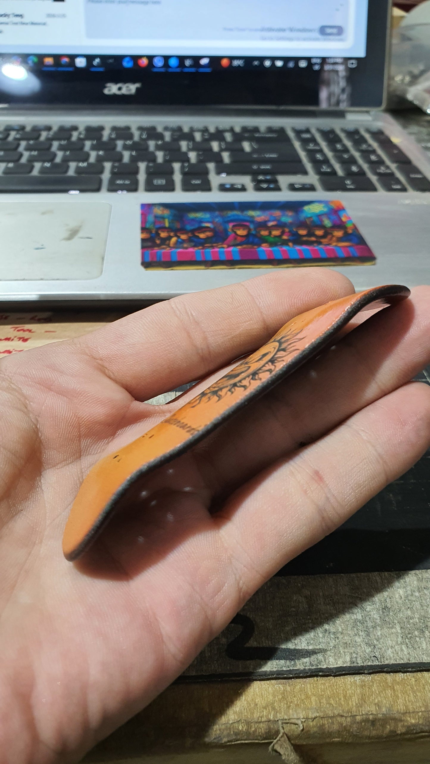 Saigon Skateboards 5-ply Canadian Maple Fingerboard 33mmx97mm Popsicle "Mr Sun"