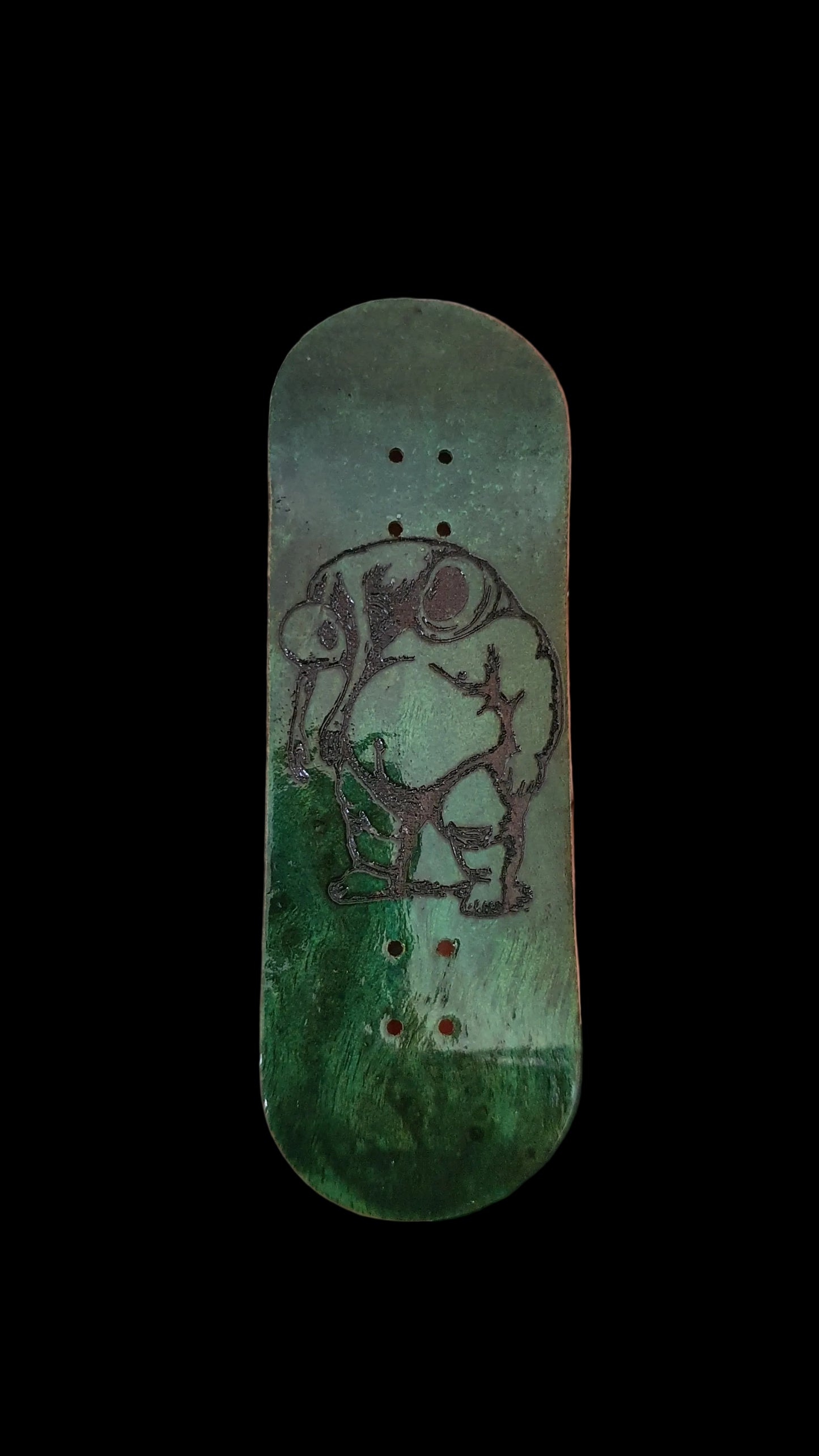 Saigon Skateboards "Invasion" 34mm Green Burl Fingerboard Deck
