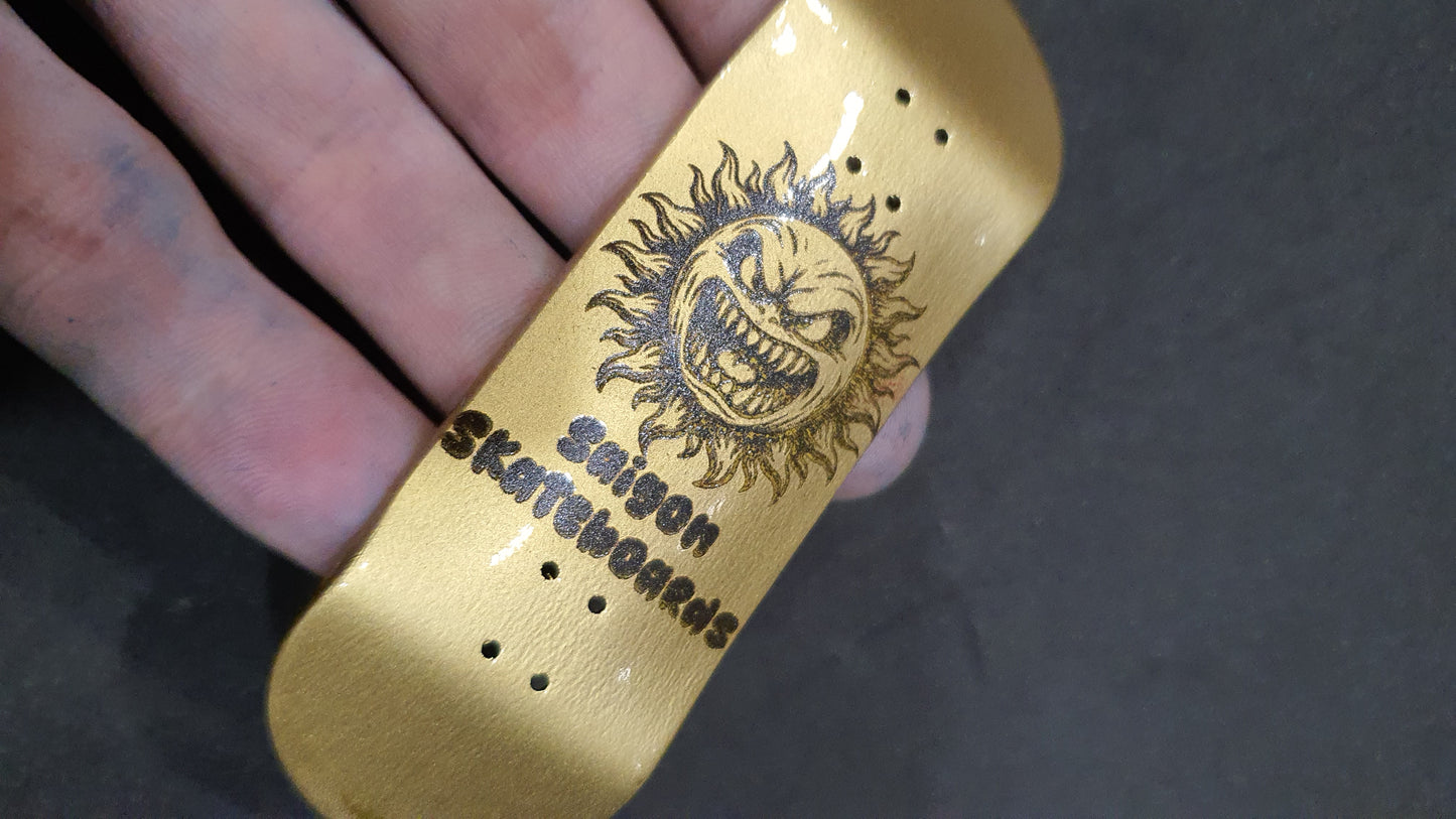 Saigon Skateboards "Gold Sun" 32mm Fingerboard Deck